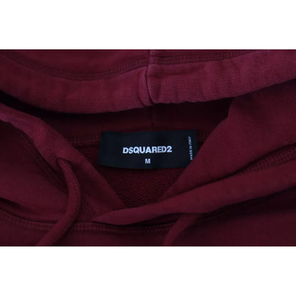 سترة صوفية مطبوعة بغطاء رأس ممزقة من القطن الكستنائي من Dsquared²