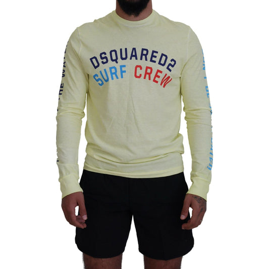 Dsquared² Yellow Colorful Print Long Sleeves Top T-shirt Dsquared²