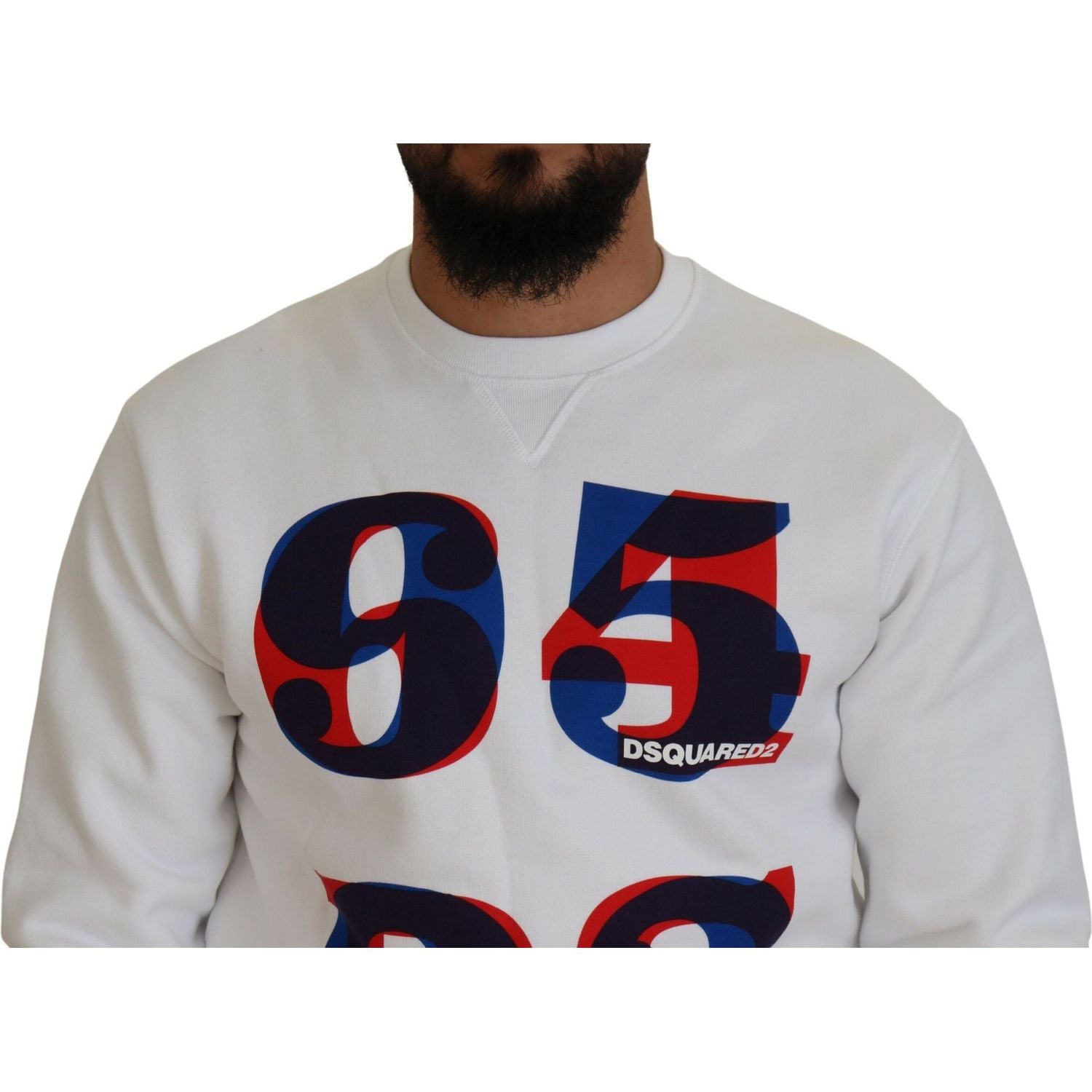 白色印花长袖套头衫