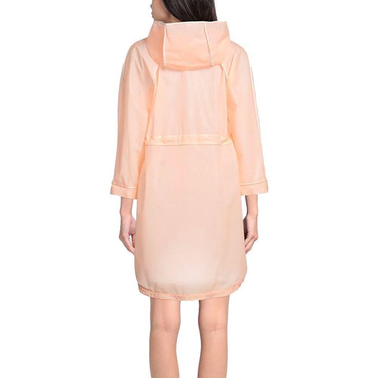 Elisabetta Franchi Powder Pink Long Waterproof Jacket Elisabetta Franchi Peach Puff