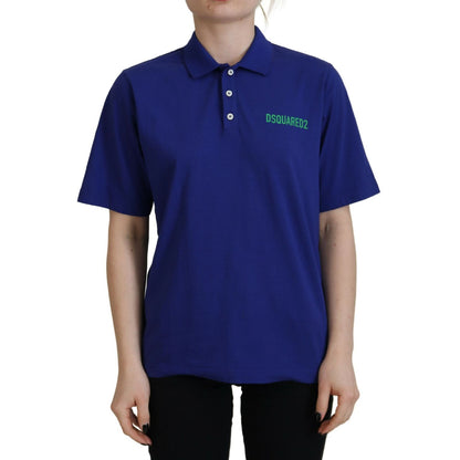 Dsquared² Blue Collared Writings Polo Short Sleeves T-shirt