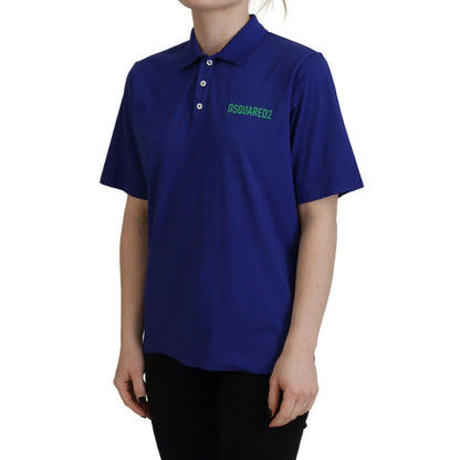 Dsquared² Blue Collared Writings Polo Short Sleeves T-shirt