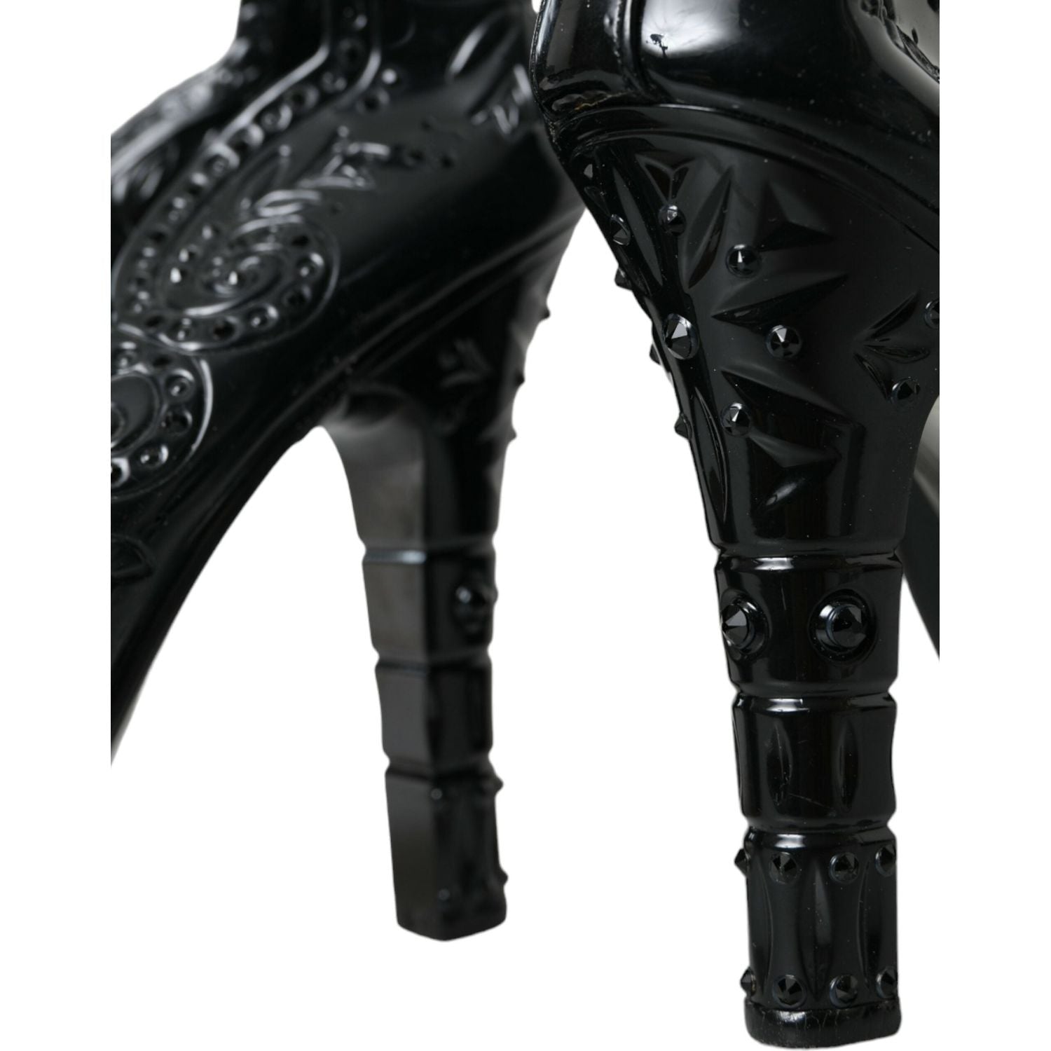 حذاء سندريلا من دولتشي آند غابانا بكعب عالٍ وكريستال أسود