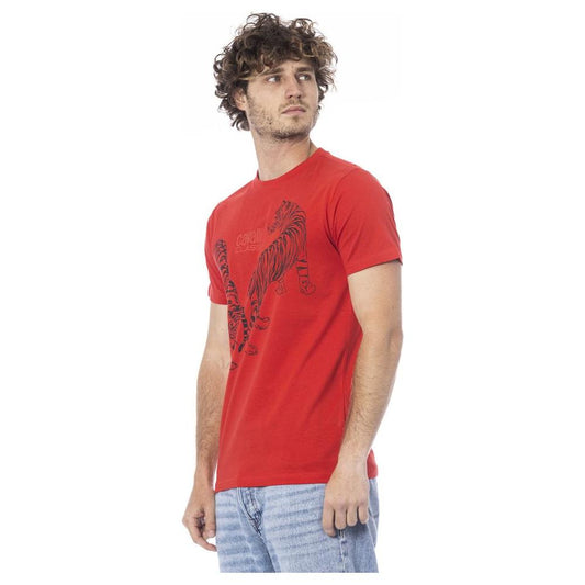 Cavalli Class Red Cotton Men T-Shirt Cavalli Class Brown