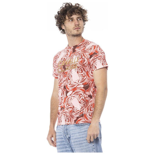 Cavalli Class Red Cotton Men T-Shirt Cavalli Class Rosy Brown
