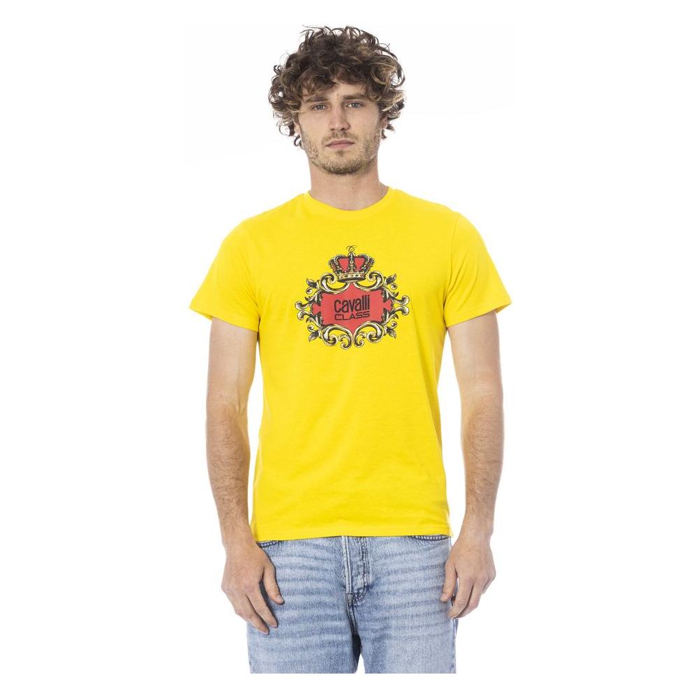 Cavalli Class Yellow Cotton Men T-Shirt Cavalli Class