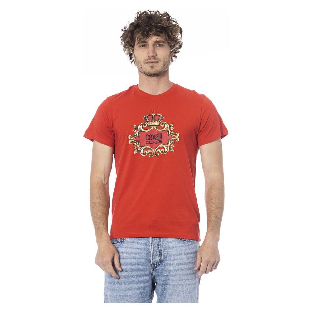 Cavalli Class Red Cotton Men T-Shirt