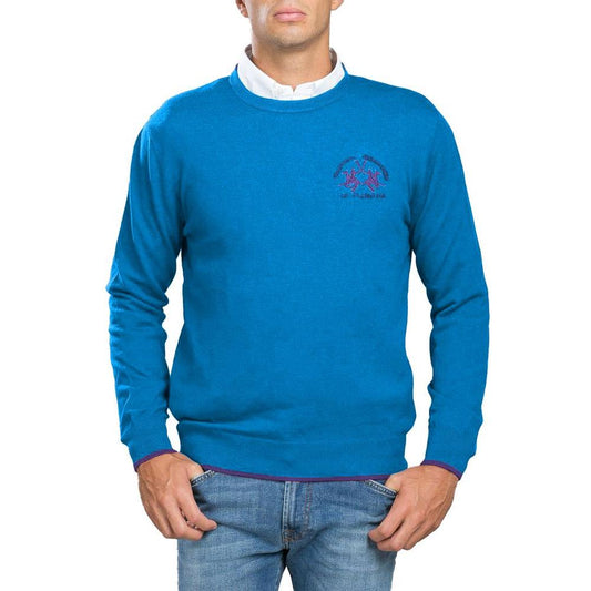 La Martina Light Blue Acrylic Sweater La Martina Dark Cyan