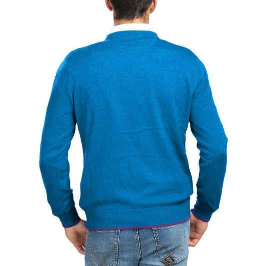 La Martina Light Blue Acrylic Sweater La Martina Dark Cyan