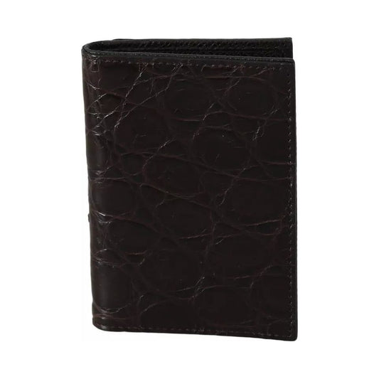 Dolce & Gabbana Brown 100% Caiman Mens Cardholder Case Cover Wallet Dolce & Gabbana