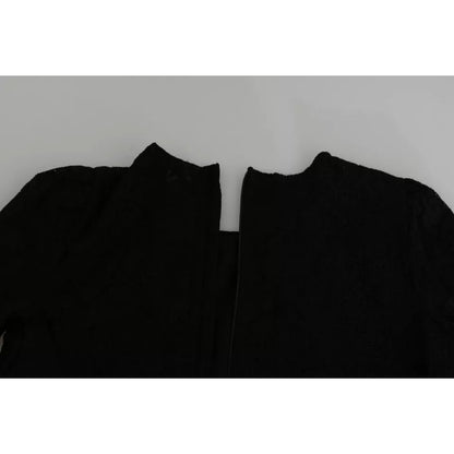 Dolce & Gabbana Black Lace Long Sleeves Blouse STAFF Top
