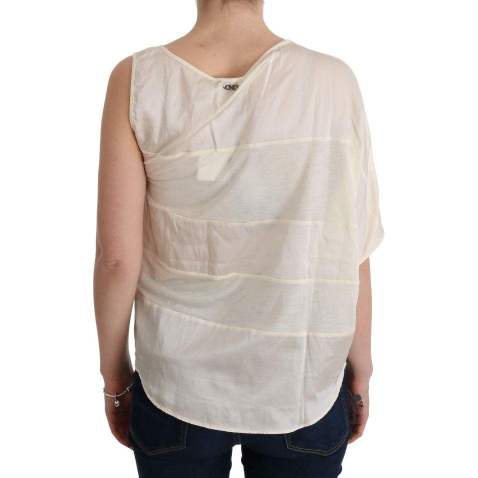 Costume National Beige Asymmetric Top Blouse