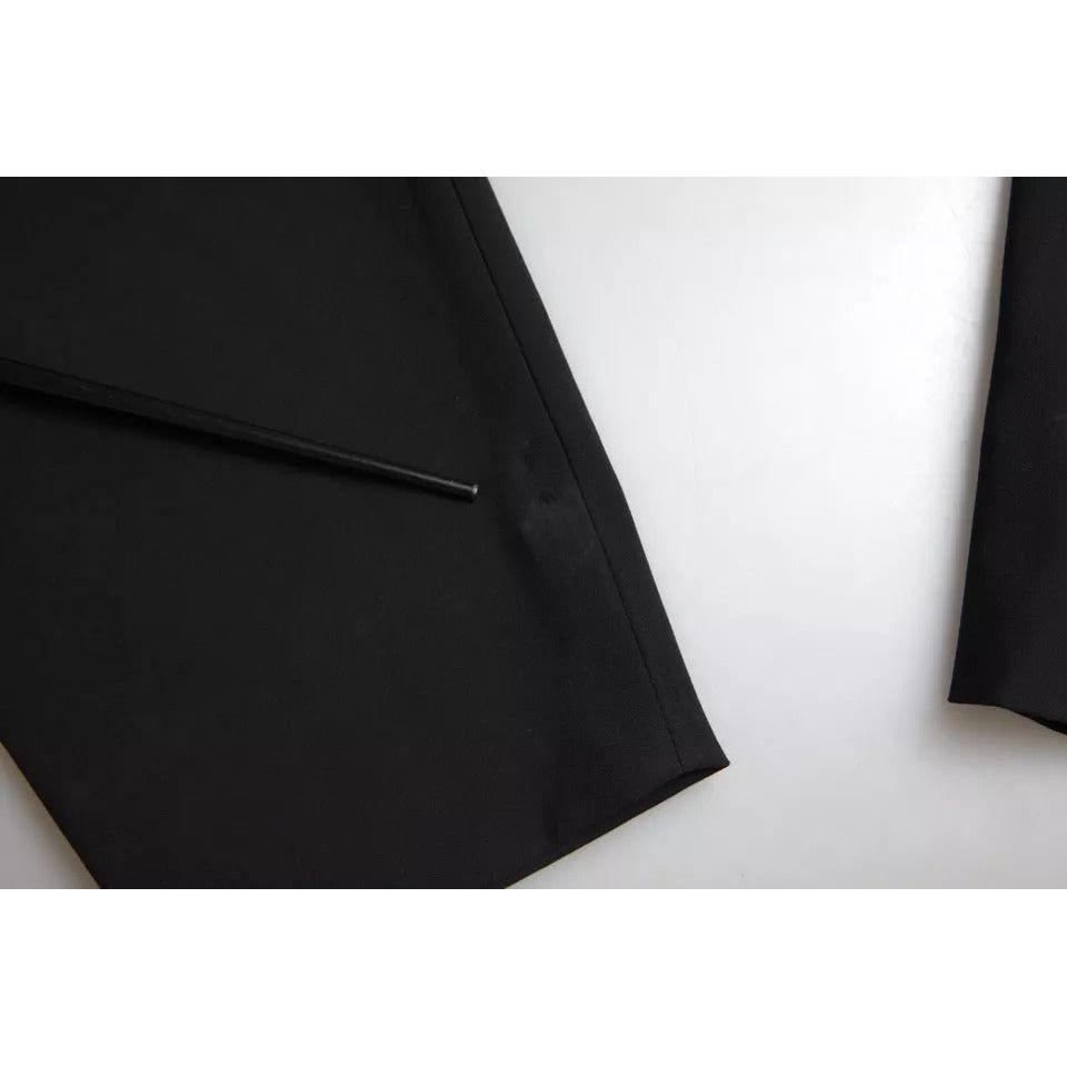 فستان جمبسوت من الصوف الأسود المرن بدون حمالات من دولتشي آند غابانا