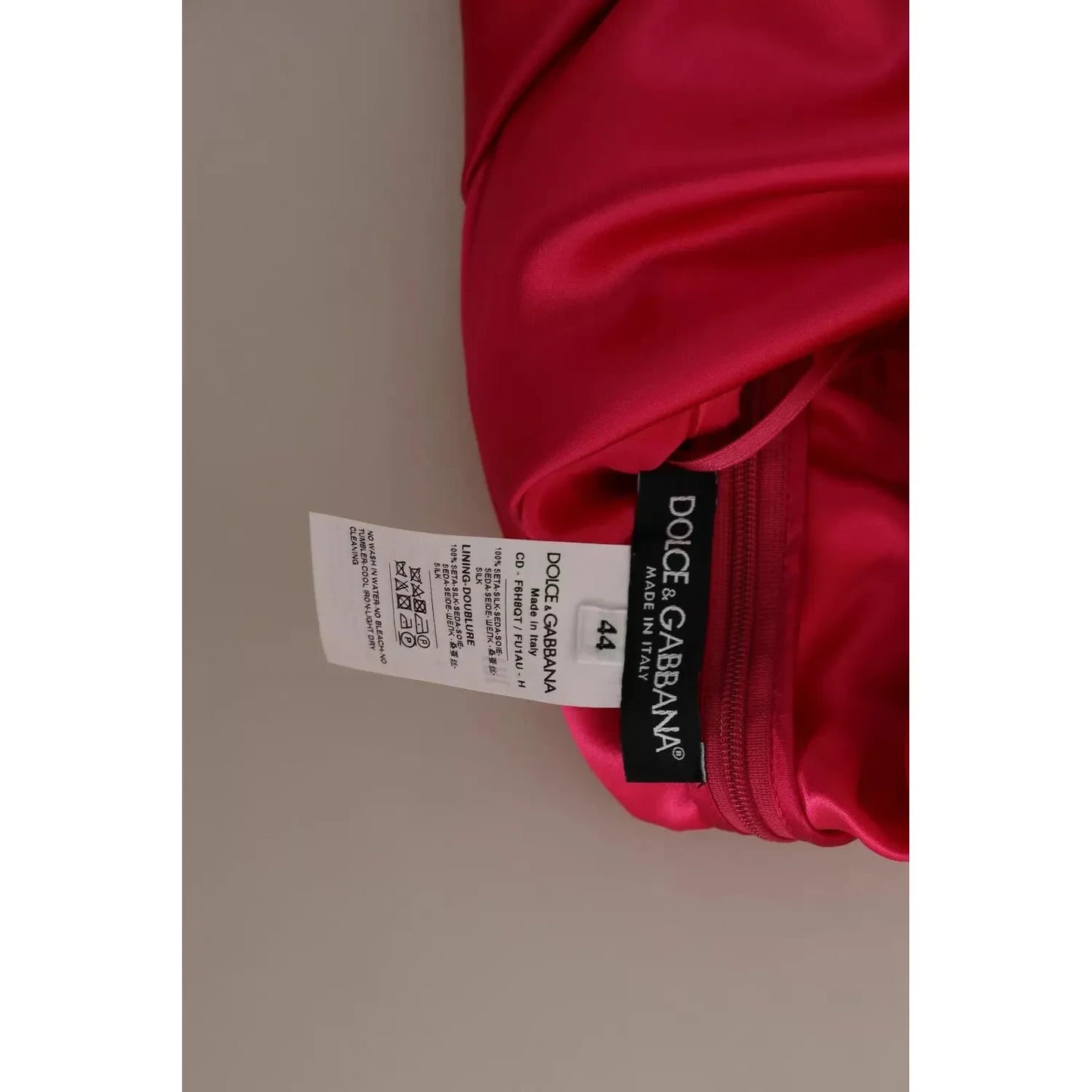 Dolce & Gabbana Fuchsia Fitted Cut One Shoulder Midi Dress Dolce & Gabbana Sienna