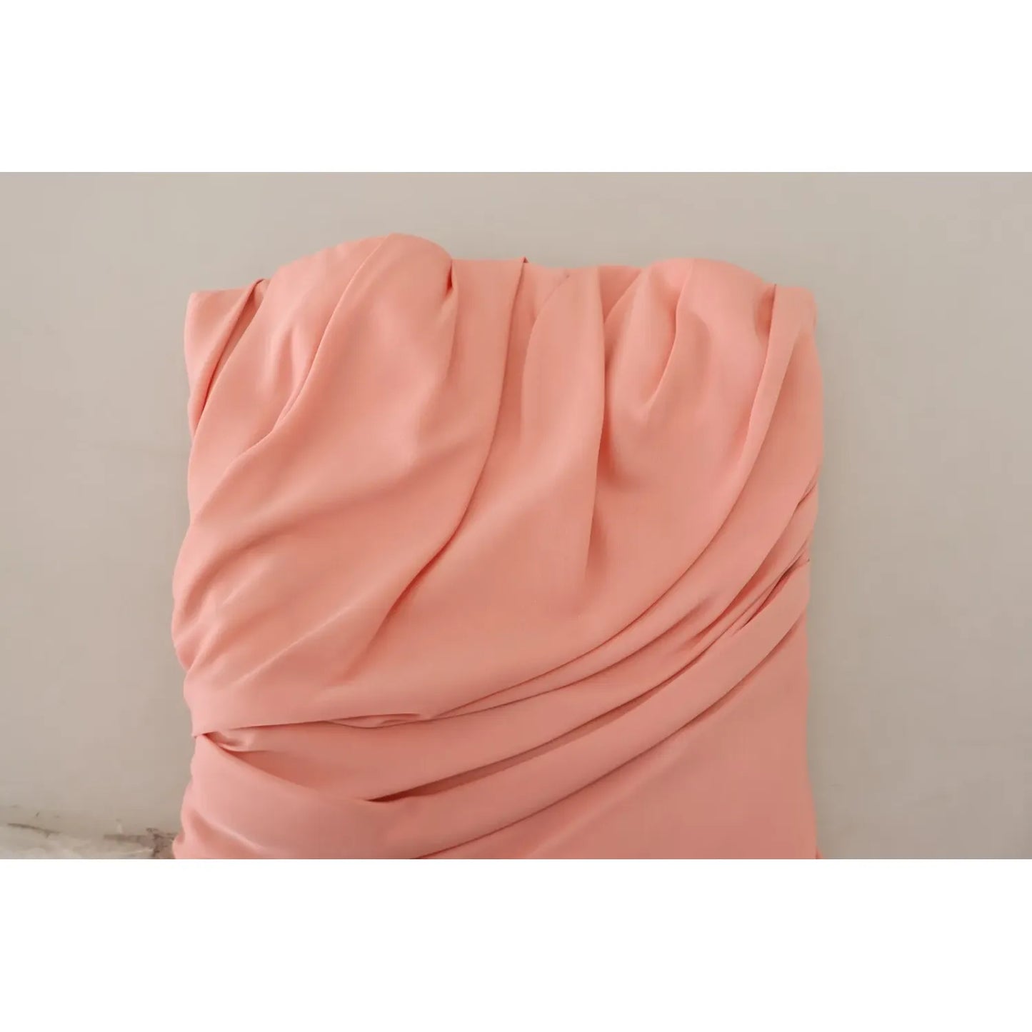 Dolce & Gabbana Pink Silk Stretch Strapless Sheath Midi Dress