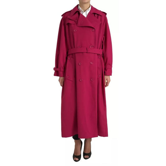 Dolce & Gabbana Dark Pink Double Breasted Trench Coat Jacket 1728,67345645728,Clothing,Dolce & Gabbana,IT42|M,Jackets & Coats - Clothing,Jackets & Coats - Women - Clothing,Material: 55% Polyester 45% Virgin Wool,Pink,Preowned / Defect,Trench Coats - Jacke