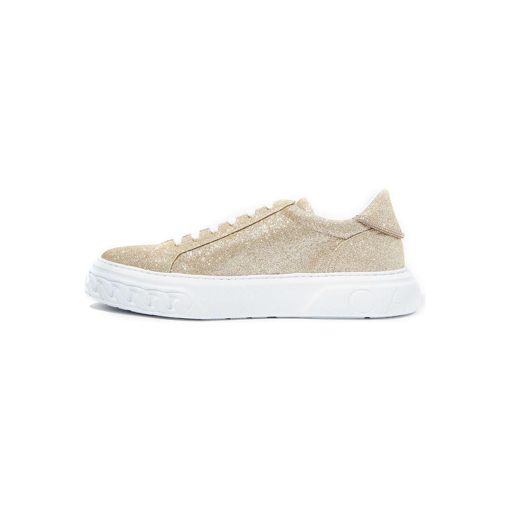 Casadei Elegant Gold Leather Sneakers Casadei