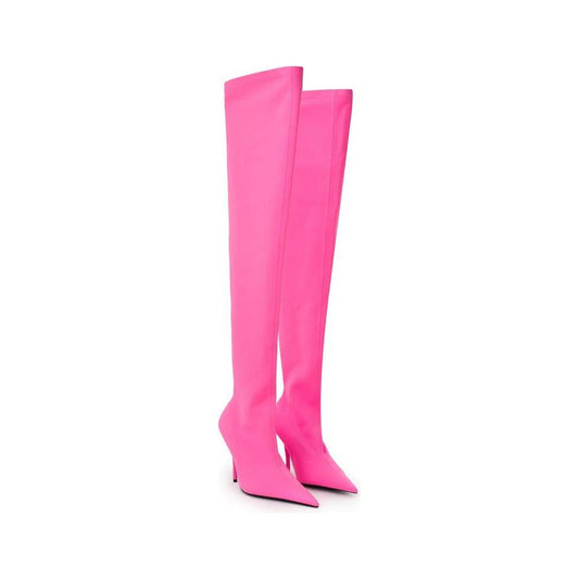 Balenciaga Elegant Pink Polyester Ankle Boots Balenciaga