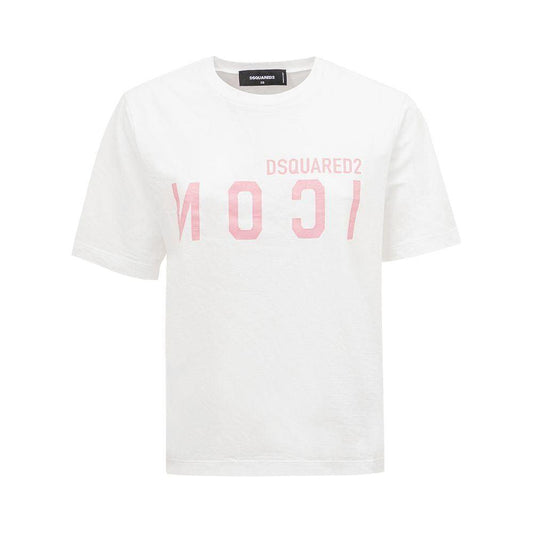 Dsquared² Elegant Cotton White Tee for Stylish Women Dsquared²