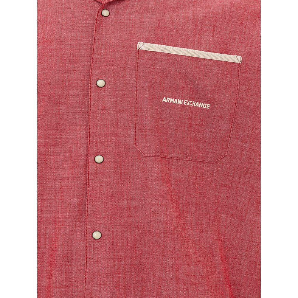 Armani Exchange Crimson Cotton Classic Men's Shirt Armani Exchange