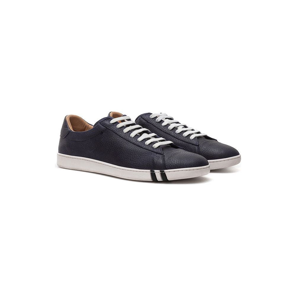 Bally Elegant Blue Leather Sneakers For Men Bally