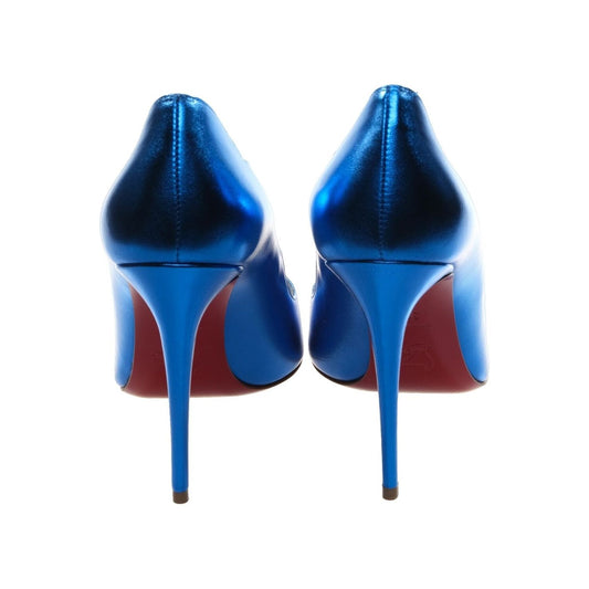 Christian Louboutin Hot Chick 100 Blue Mirrored Patent Leather High Heel Pumps Christian Louboutin