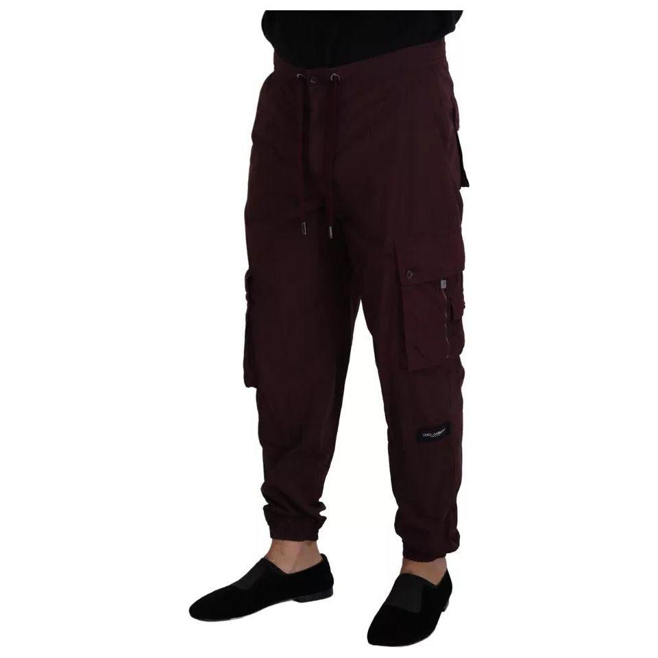 Dolce & Gabbana Bordeaux Cargo Jogger Trouser Cotton Pants Dolce & Gabbana