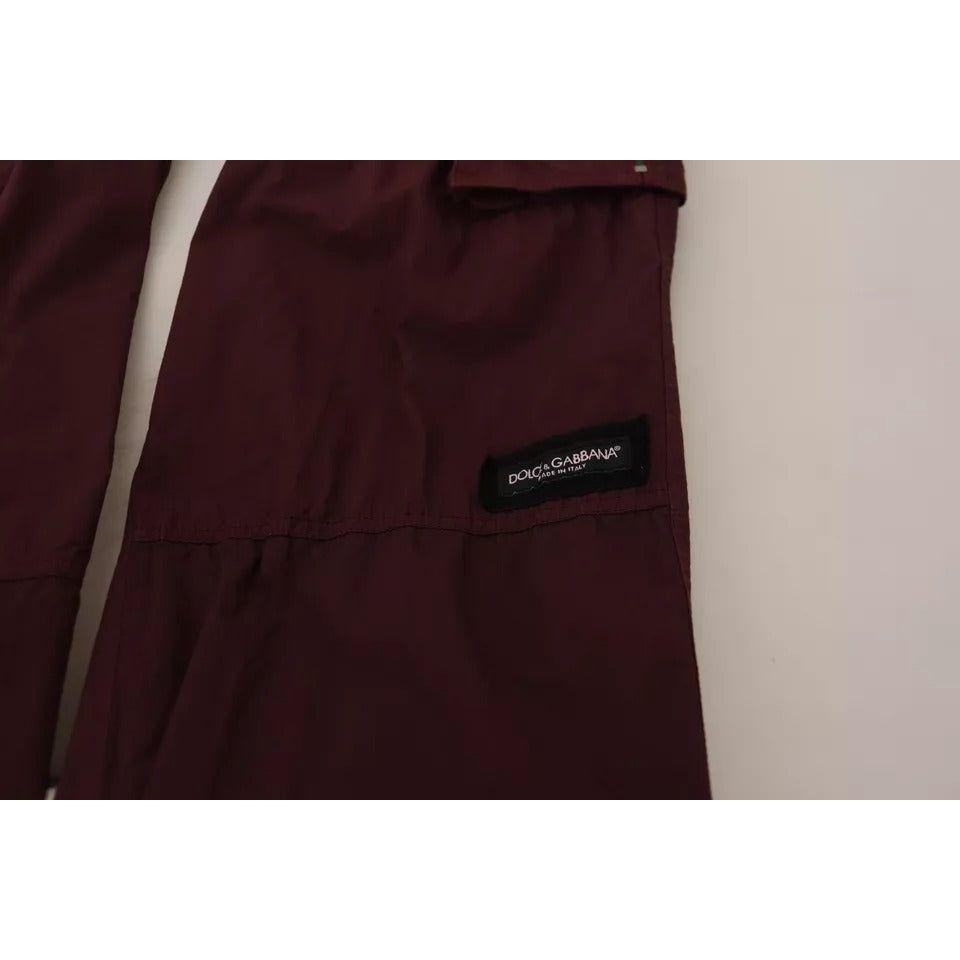 Dolce & Gabbana Bordeaux Cargo Jogger Trouser Cotton Pants Dolce & Gabbana