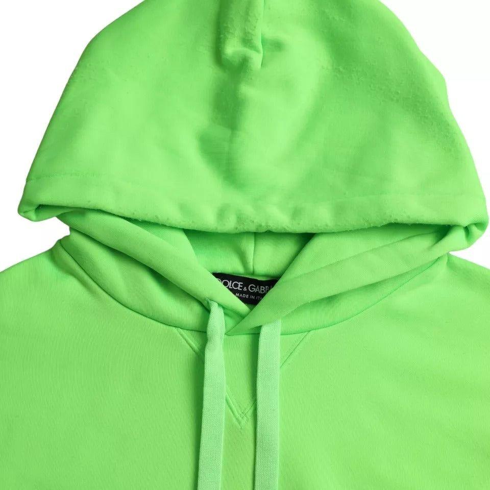 Dolce & Gabbana Neon Green Logo Pullover Hooded Sweatshirt Sweater Dolce & Gabbana