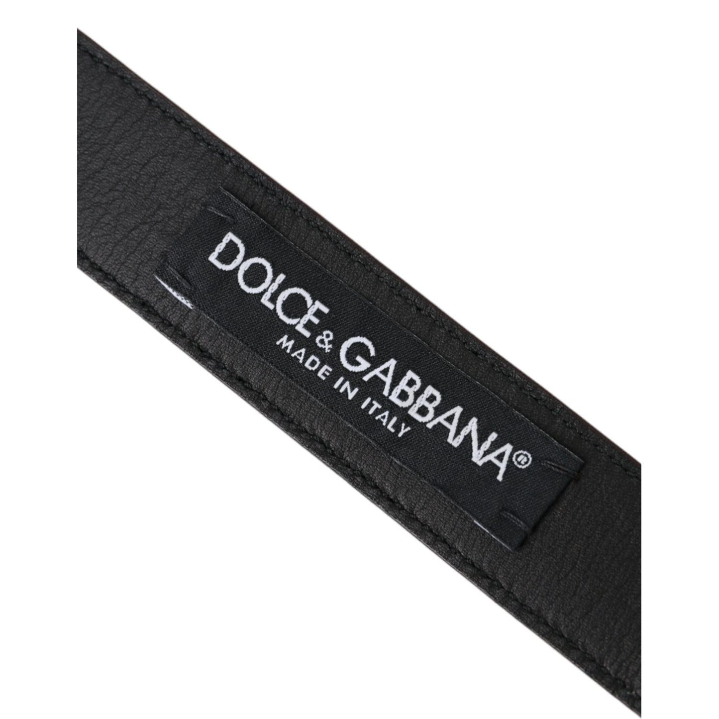 Dolce & Gabbana Brown Leather Silver Metal Buckle Belt Men
