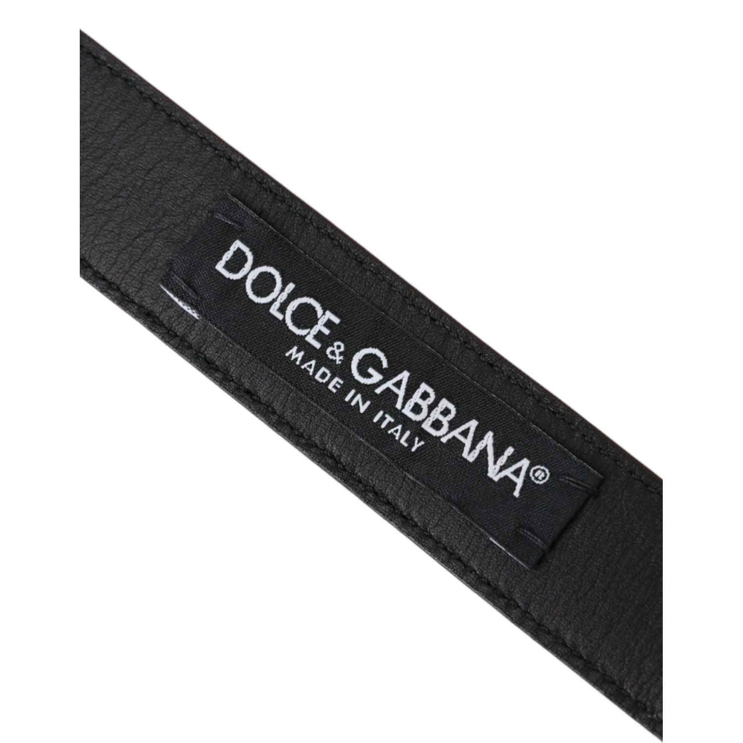 Dolce & Gabbana Brown Leather Silver Metal Buckle Belt Men