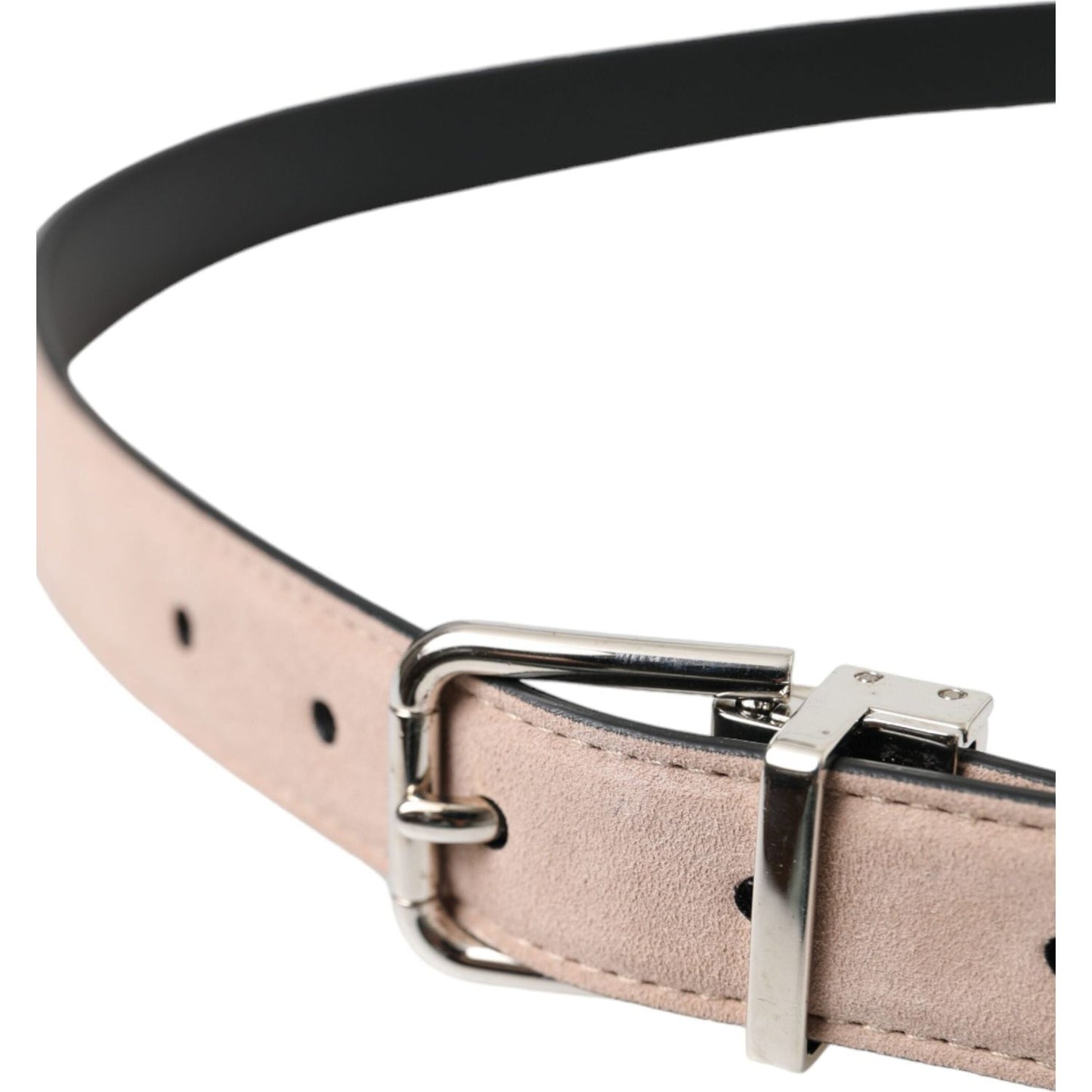 Dolce & Gabbana Beige Suede Leather Silver Buckle Belt Men Dolce & Gabbana