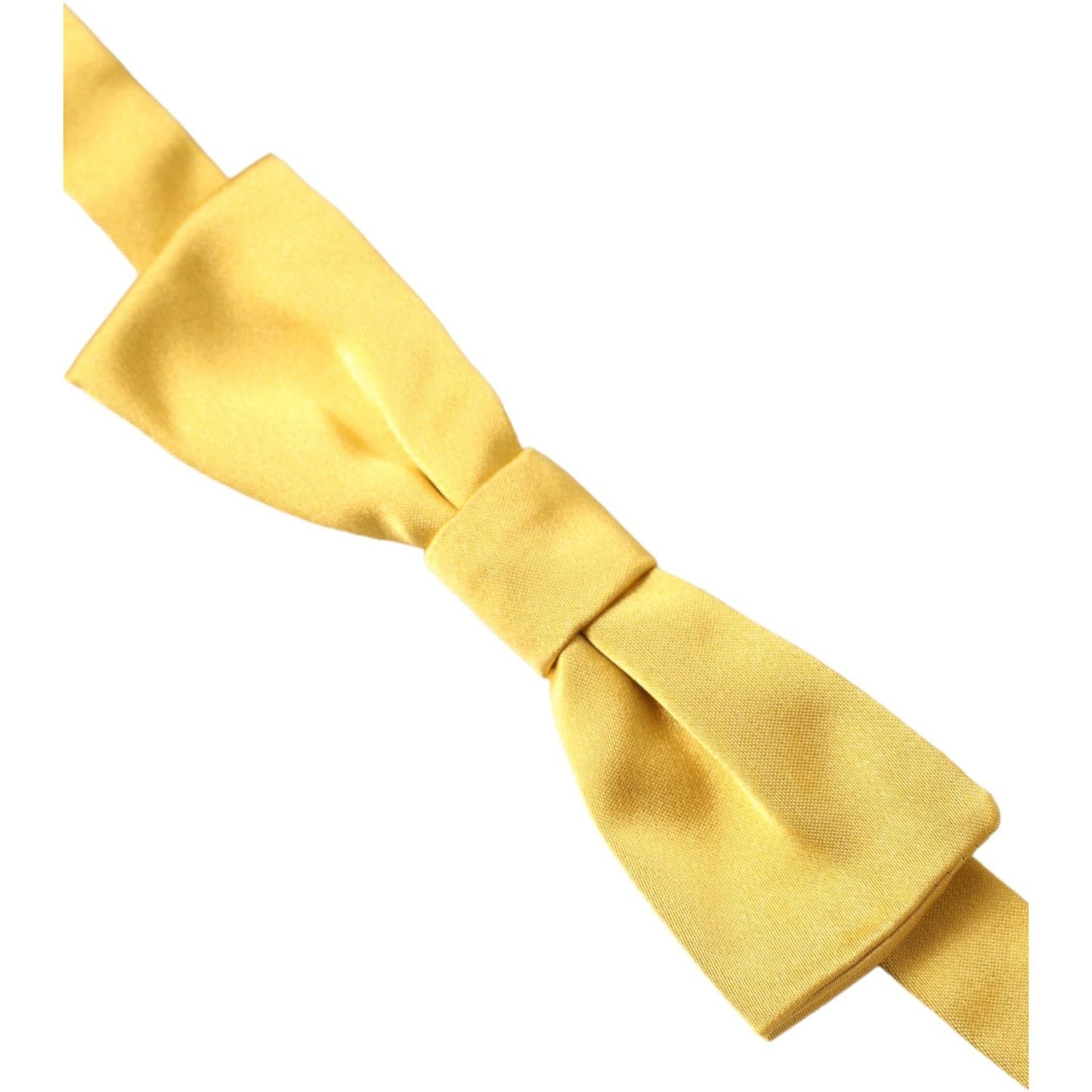 Dolce & Gabbana Yellow Silk Adjustable Neck Men Bow Tie Dolce & Gabbana