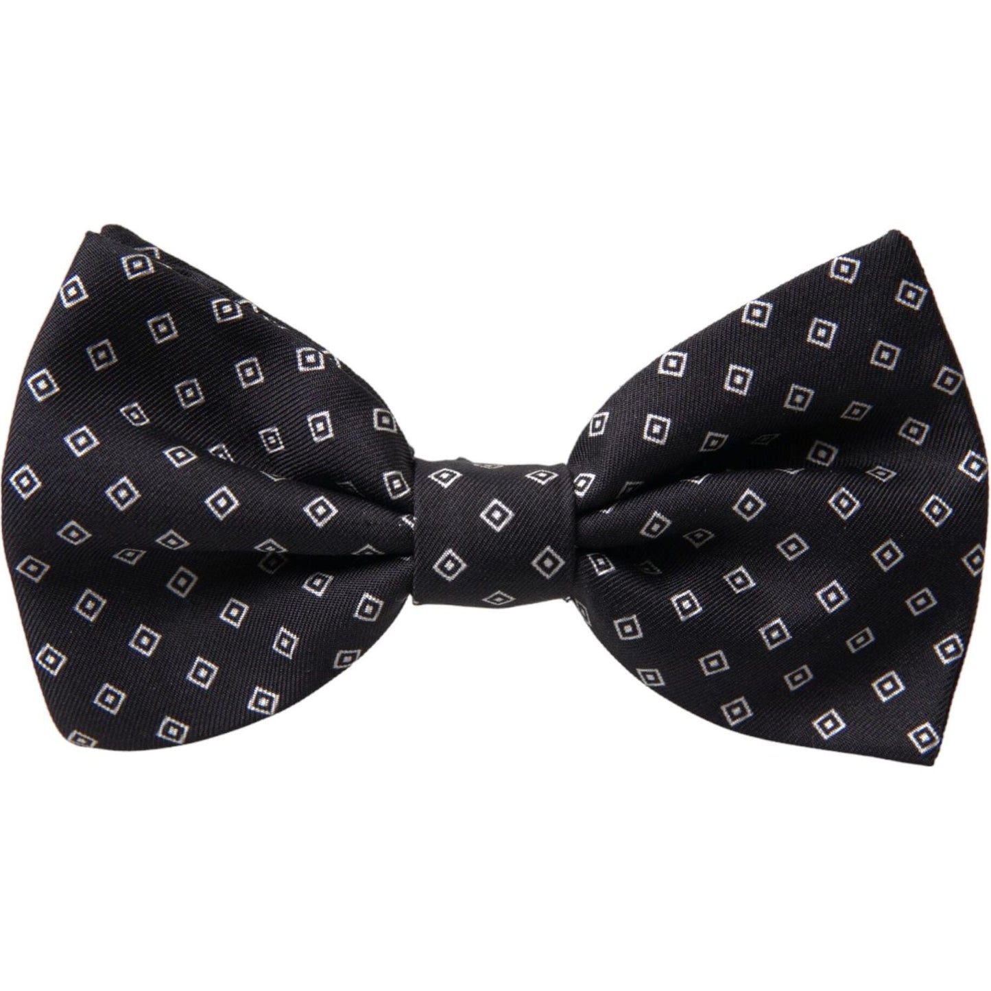 Dolce & Gabbana Black Patterned Silk Adjustable Neck Men Bow Tie Dolce & Gabbana