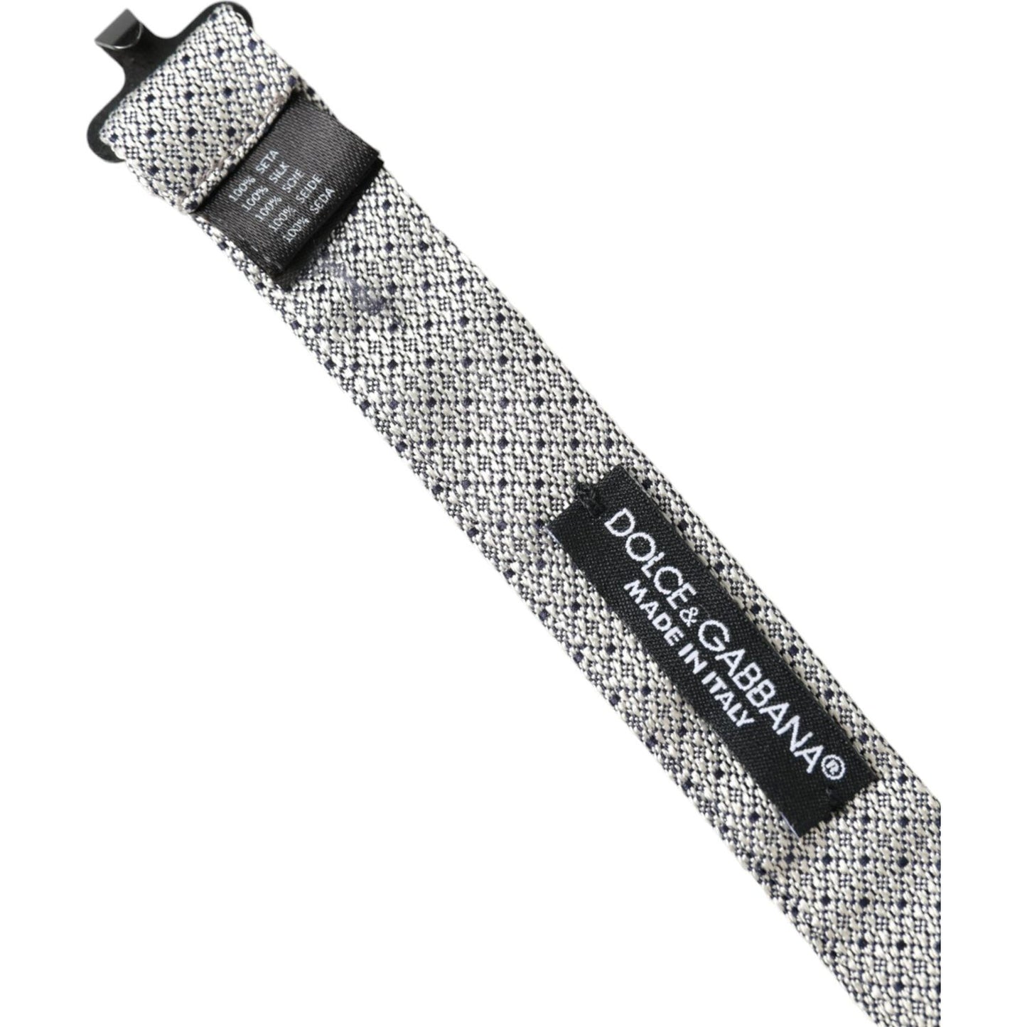 Dolce & Gabbana Gray Silk Adjustable Neck Men Bow Tie