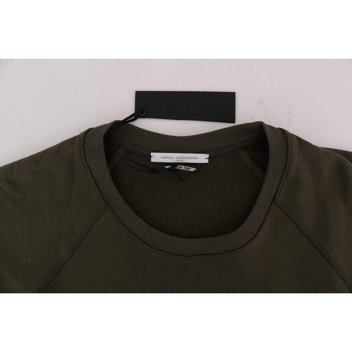 Daniele Alessandrini Stunning Green Crewneck Cotton Sweater Daniele Alessandrini