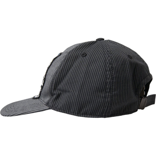 Dolce & Gabbana Black Cotton Embellished Baseball Hat Men Dolce & Gabbana