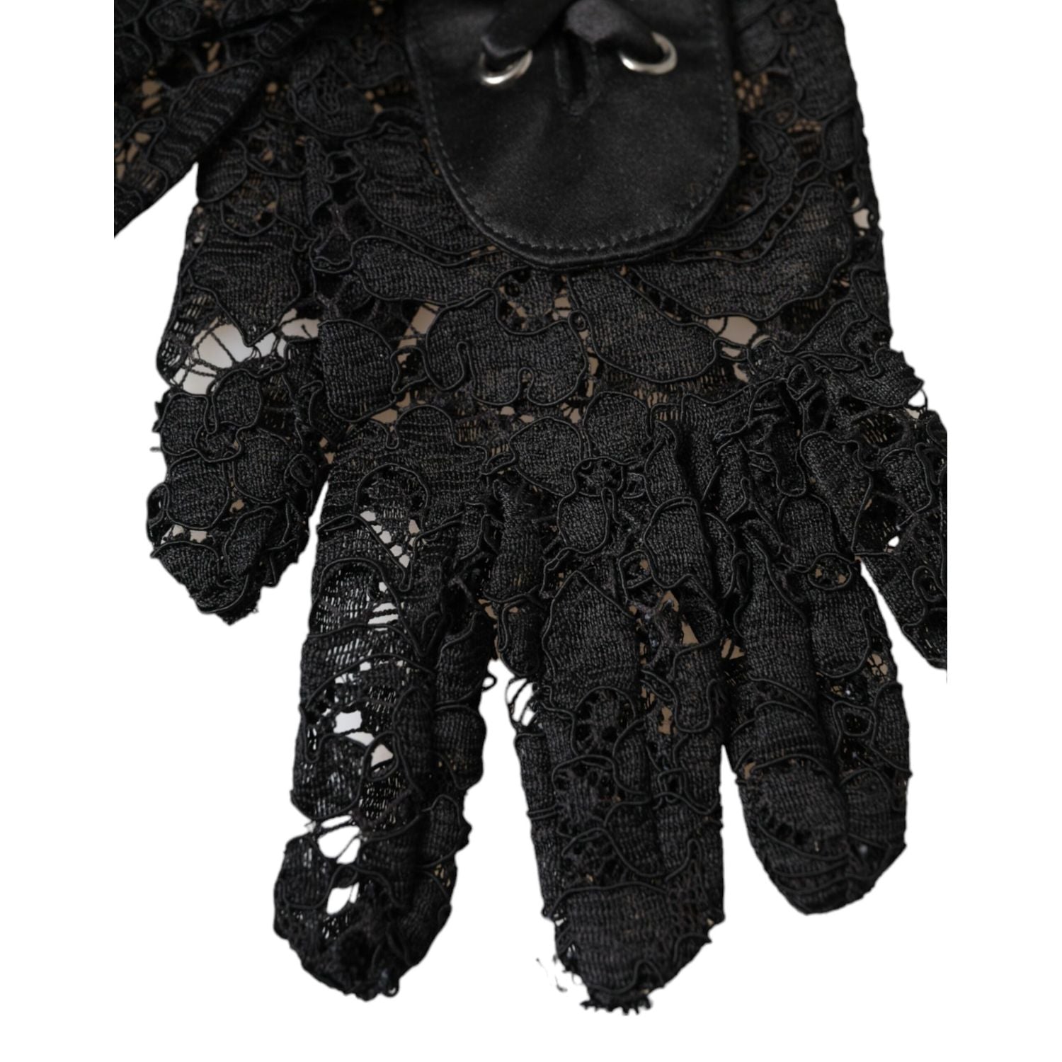 Dolce & Gabbana Black Taormina Lace Elbow Length Gloves