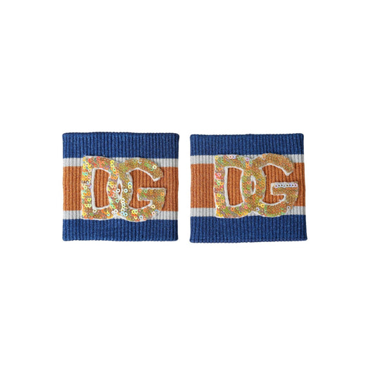 Dolce & Gabbana Multicolor Logo Sequin Viscose Wristband