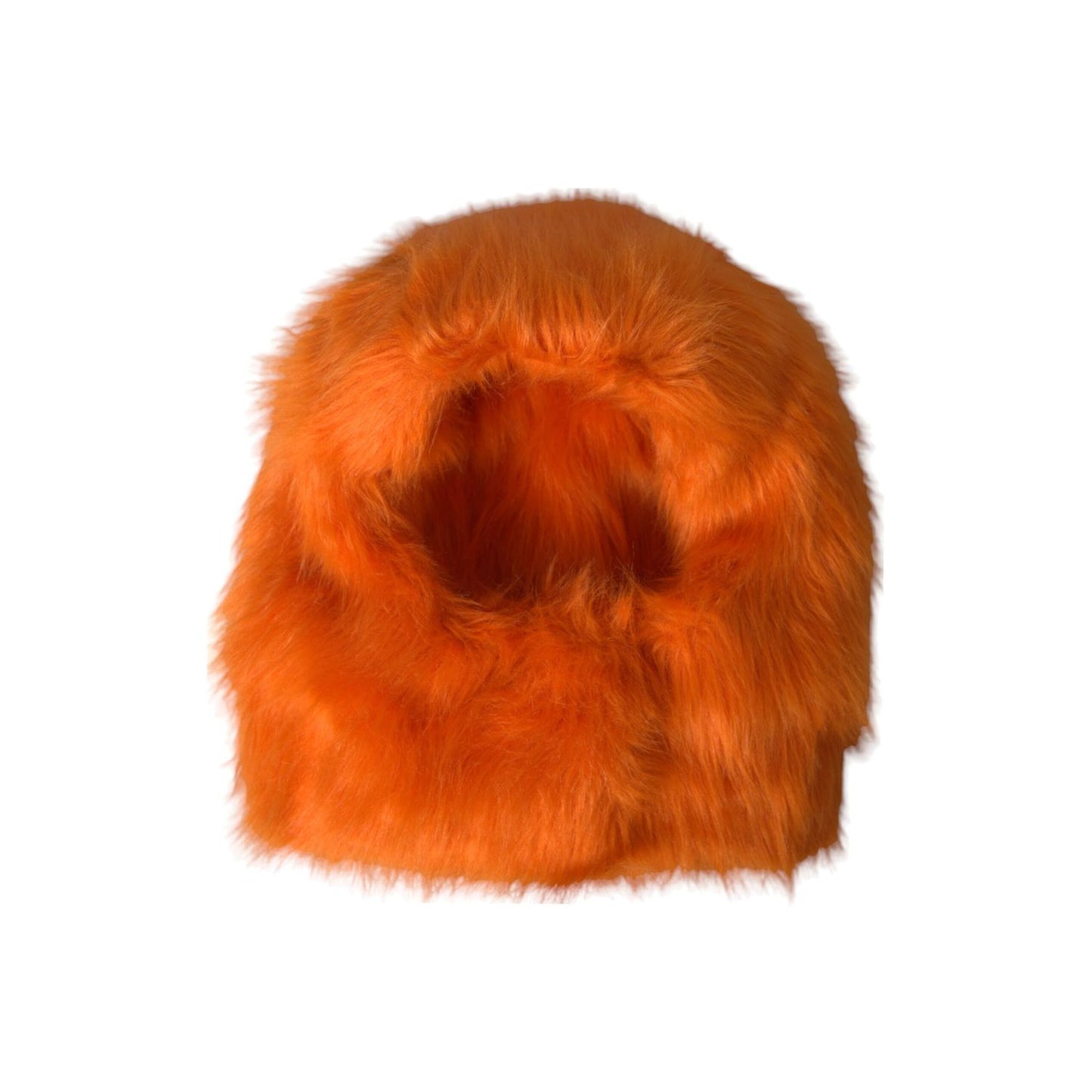Dolce & Gabbana Orange Faux Fur Whole Head Wrap Hat