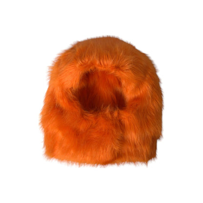 Dolce & Gabbana Orange Faux Fur Whole Head Wrap Hat
