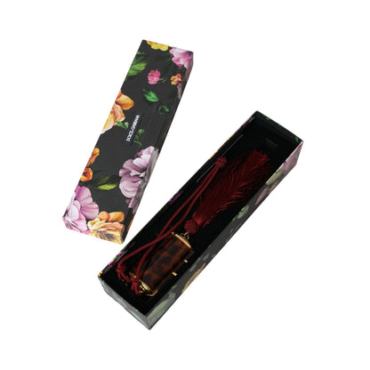 Dolce & Gabbana Brown Leopard Mini Mirror Tassel Make Up Holder Bag