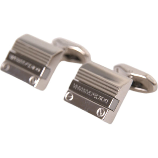 Silver Plated Metal Brass DG Logo Pin Cufflinks