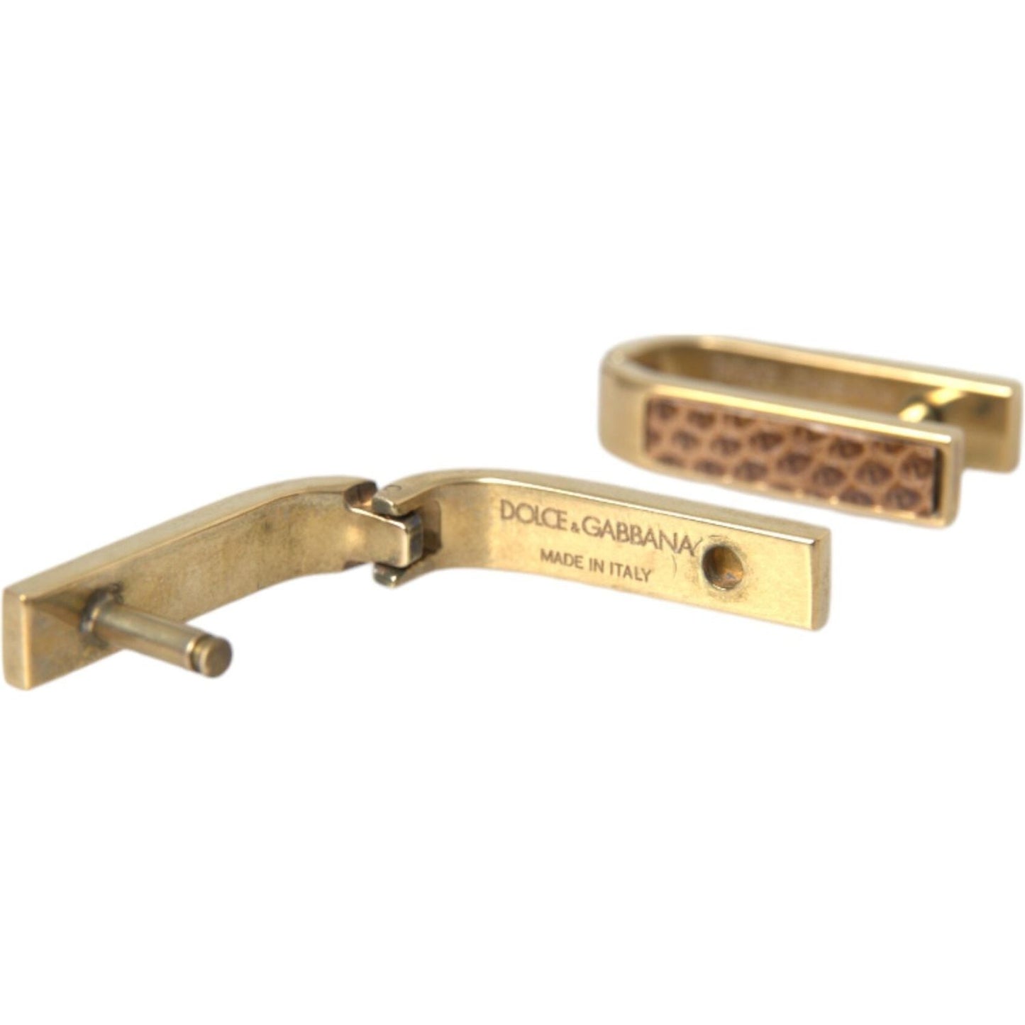 Dolce & Gabbana Gold Plated Metal Brass Pin Men Cufflinks Cufflinks Dolce & Gabbana