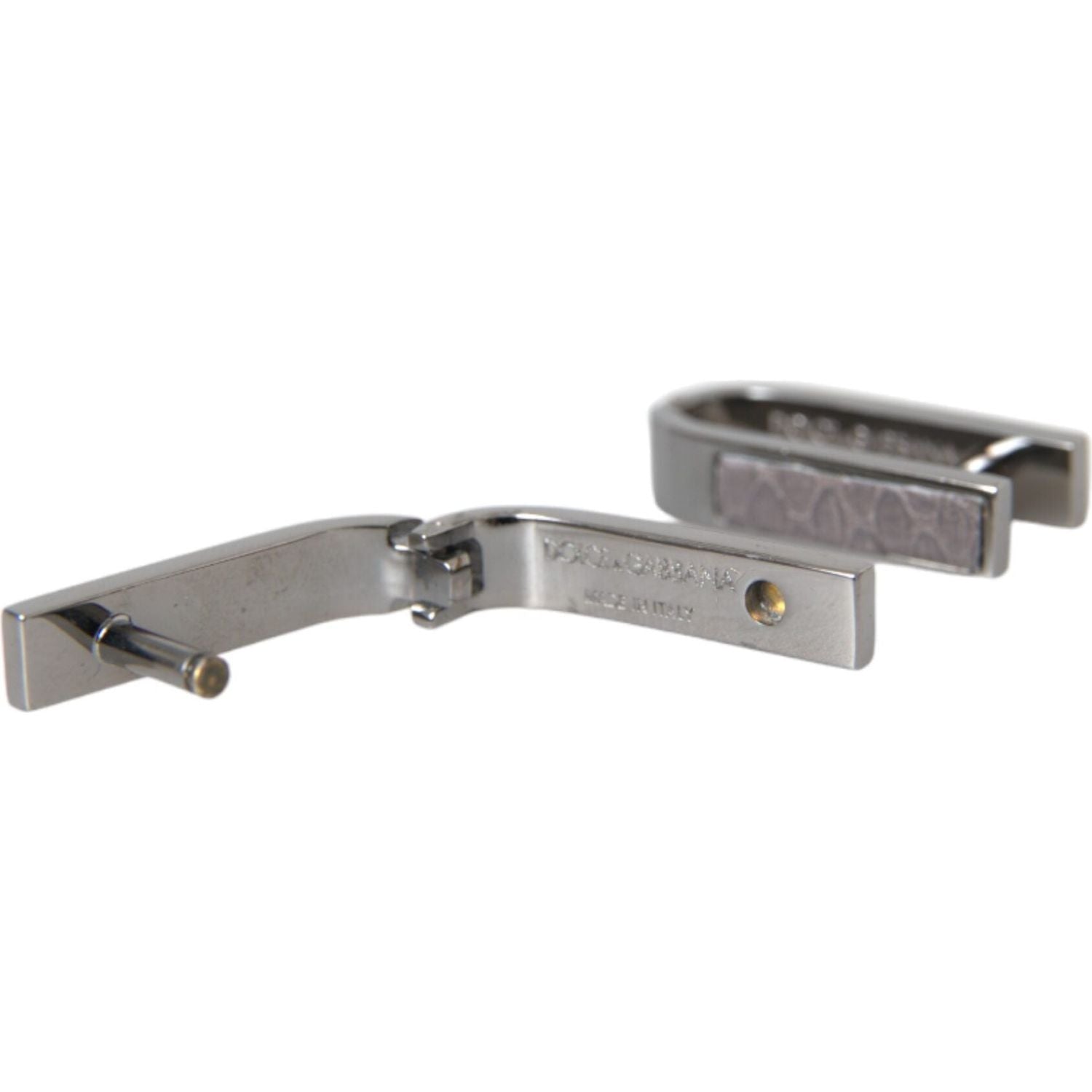 Dolce & Gabbana Silver Plated Metal Brass Pin Men Cufflinks