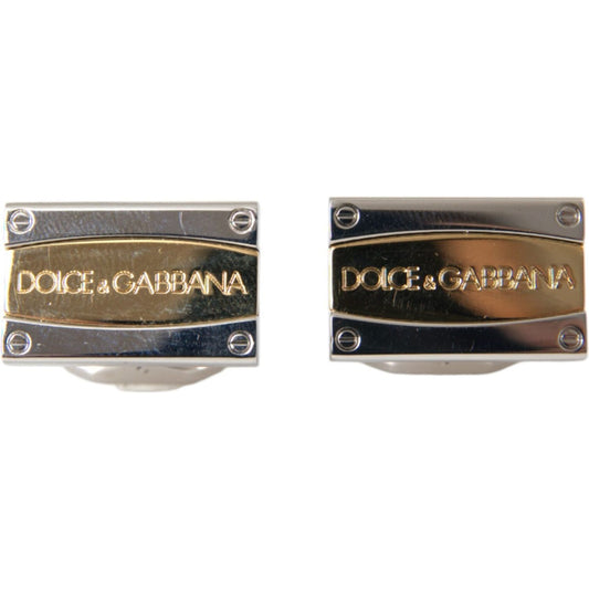 Silver Gold Plated Brass DG Logo Pin Cufflinks