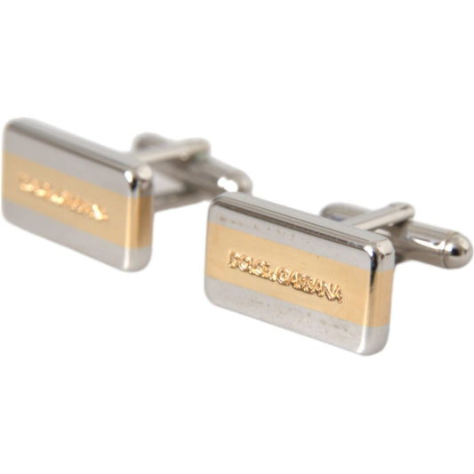 Silver Gold Plated Brass DG Logo Pin Cufflinks