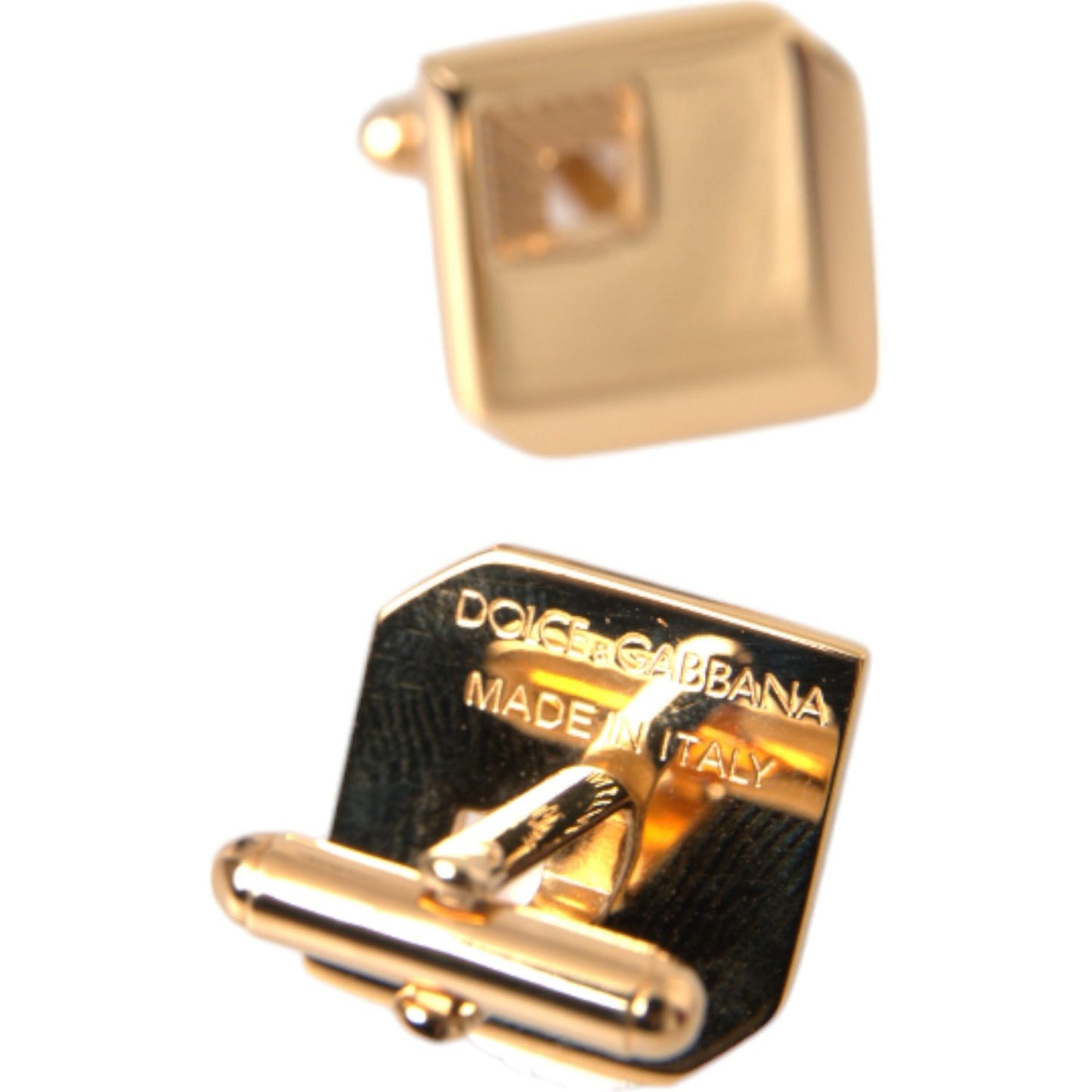 Dolce & Gabbana Gold Plated Metal Brass Square Pin Cufflinks Cufflinks Dolce & Gabbana