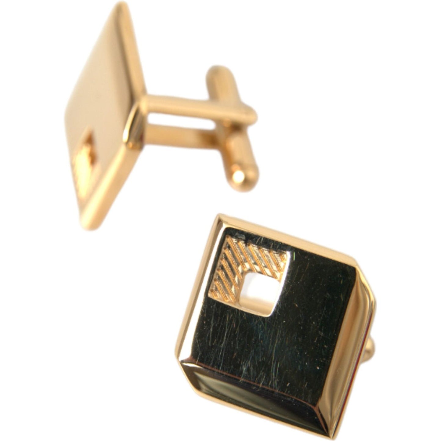 Dolce & Gabbana Gold Plated Metal Brass Square Pin Cufflinks Cufflinks Dolce & Gabbana