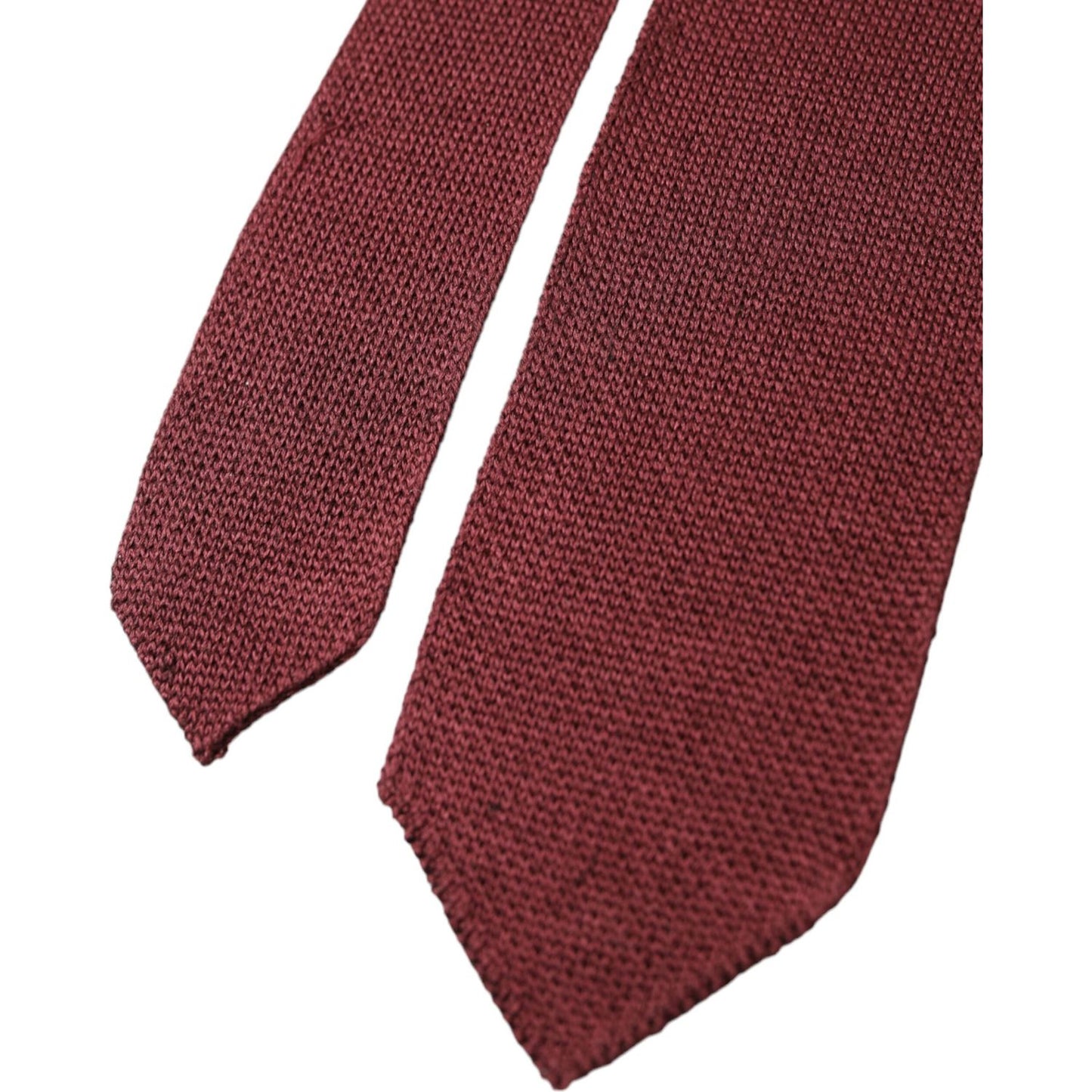 Dolce & Gabbana Bordeaux 100% Silk Patterned Classic Men Tie Dolce & Gabbana